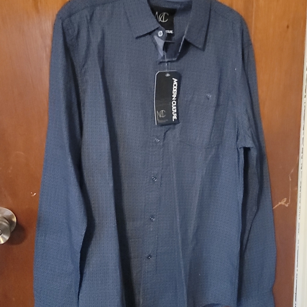 Blue button down
